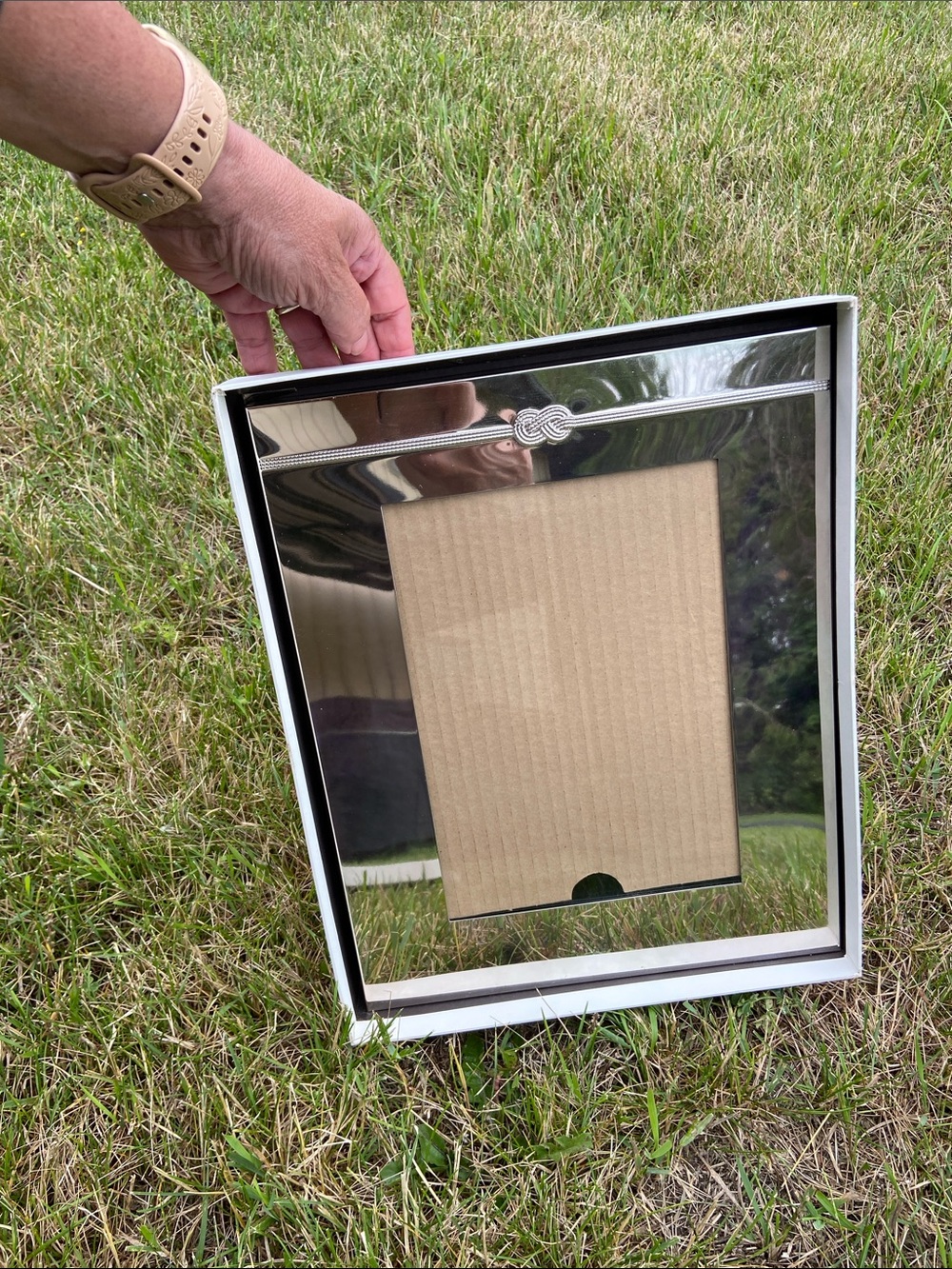 Wedgwood Vera Wang Infinity 8x10 Photo Frame Silver Metal Bridal Wedding In Box